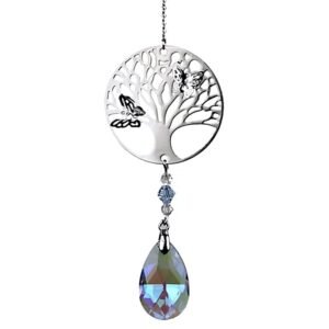 Árbol de la vida de filigrana con mariposas + gota violeta