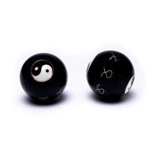 Bolas de salud Yin Yang negras -- 3.5 cm