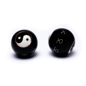 Bolas de salud Ying Yang negras -- 4 cm