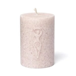 Vela votiva Diosa en relieve estearina rosa suave -- 8x5.5 cm