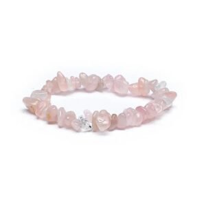Pulsera elástica de chips de cuarzo rosa -- ±0.7cm