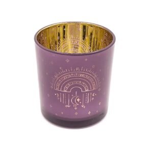 Portavelas metálico Arcoíris -- 7,3x8 cm