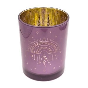 Portavelas metálico Arcoíris -- 10x12,5 cm