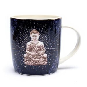 Taza de té con infusor Buda azul -- ±400 ml