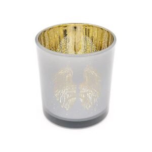 Portavelas metálico Alas de ángel -- 7,3x8 cm