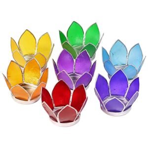 SET de 7: IIuminación de ambiente Loto bordes plata S -- 8 cm