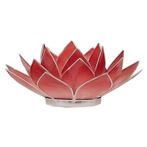 Loto iluminación -rosa/rojo - plata -- 13.5 cm